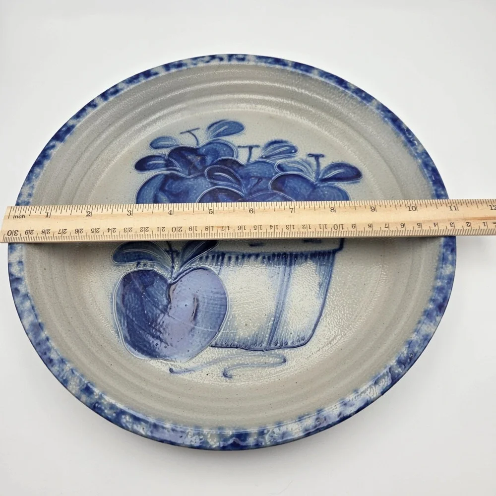 David Eldreth Pottery‎ Salt Glazed Apple Basket Pie Plate 11